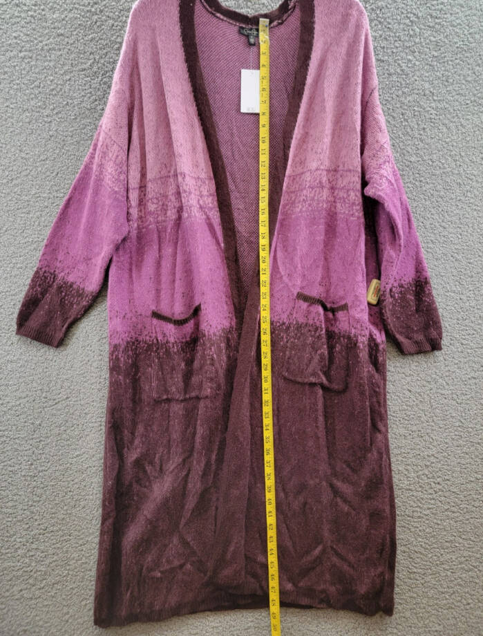 Jessica Simpson Trendy Plus Size Carmine Long Cardigan Women's 3X Winestasting