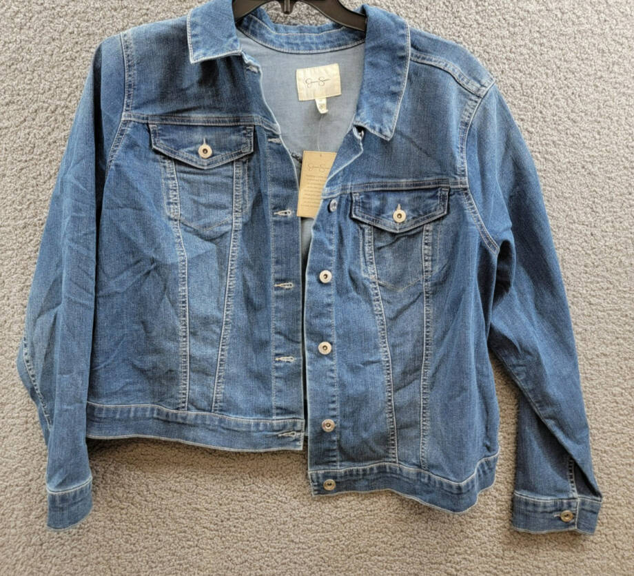 Jessica Simpson Trendy Plus Size Pixie Long Sleeve Denim Jacket Womens 2X Mercer
