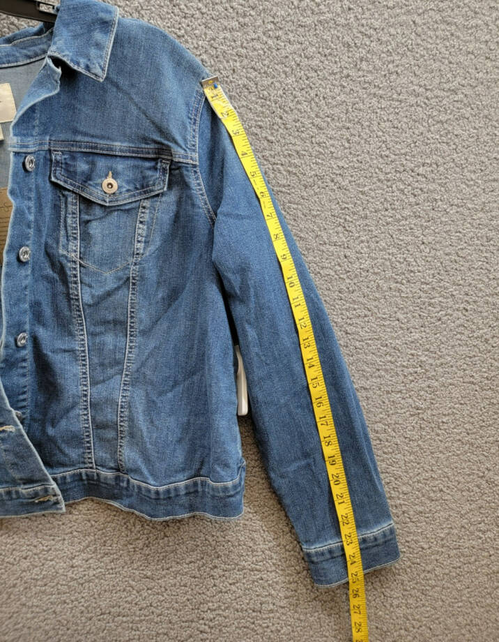 Jessica Simpson Trendy Plus Size Pixie Long Sleeve Denim Jacket Womens 2X Mercer