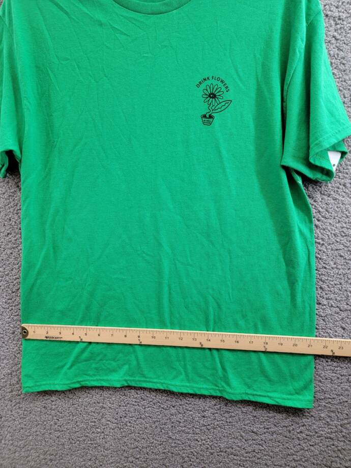 Gildan Live a Joyful Life Graphic Crewneck T-Shirt Women's L Green Short Sleeve