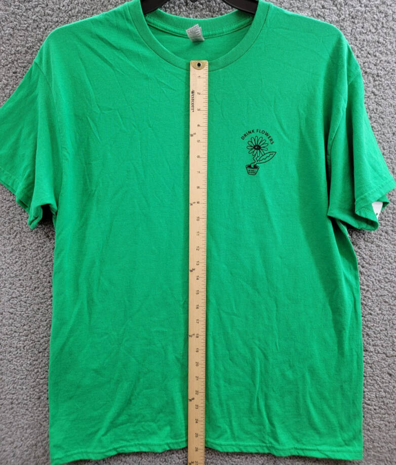 Gildan Live a Joyful Life Graphic Crewneck T-Shirt Women's L Green Short Sleeve