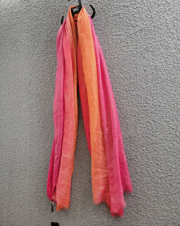 I.N.C. International Concepts Ombré Metallic Scarf Women's One Size Sunset