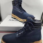 Moncler Peka Lace Up Hiking Boots Men's 11 Navy Padded Collar