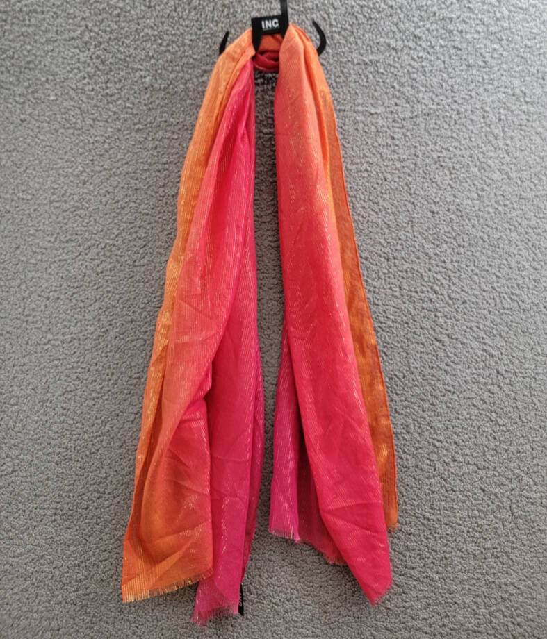 I.N.C. International Concepts Ombré Metallic Scarf Women's One Size Sunset