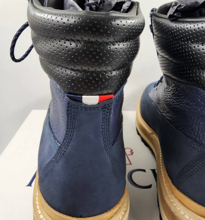 Moncler Peka Lace Up Hiking Boots Men's 11 Navy Padded Collar