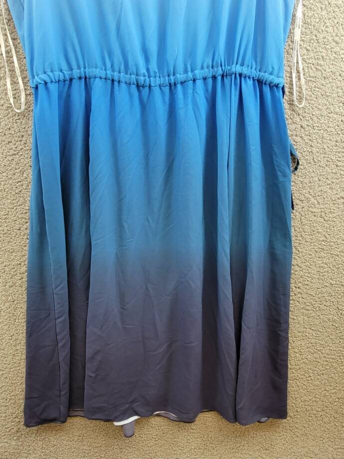 Anne Klein Jenna Plus Size Ombré Sleeveless Midi Dress Women's 3X Blue Combo