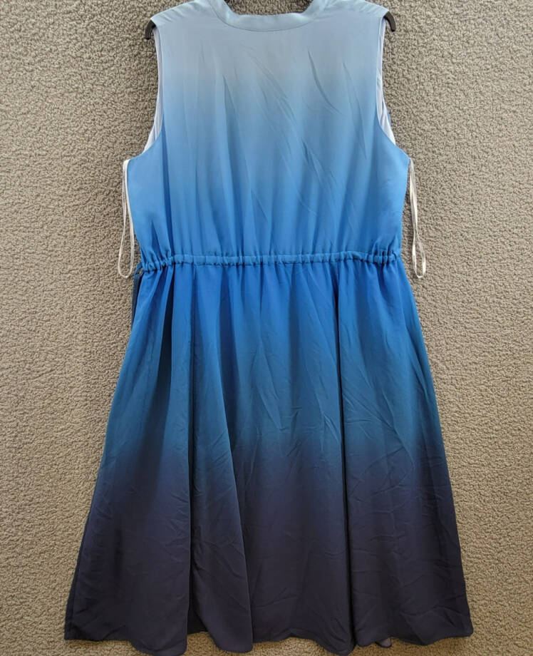 Anne Klein Jenna Plus Size Ombré Sleeveless Midi Dress Women's 3X Blue Combo