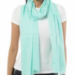 On 34th Soft Sheen Fringe-Trim Scarf Women's One Size Turquoise
