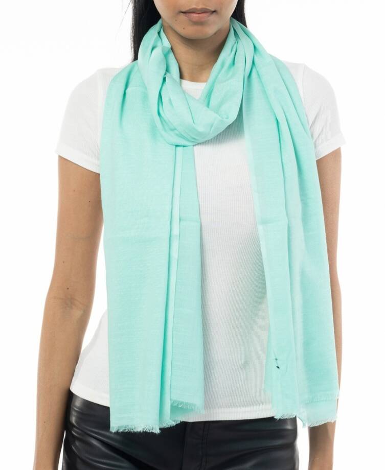 On 34th Soft Sheen Fringe-Trim Scarf Women's One Size Turquoise