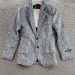 Suitmeister 20's Gangster Jacket Boys - Grey Long Sleeve Button Front Closure M