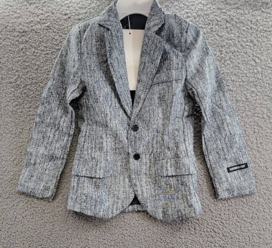 Suitmeister 20's Gangster Jacket Boys - Grey Long Sleeve Button Front Closure M