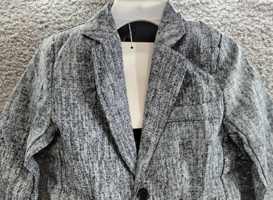 Suitmeister 20's Gangster Jacket Boys - Grey Long Sleeve Button Front Closure M