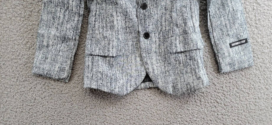 Suitmeister 20's Gangster Jacket Boys - Grey Long Sleeve Button Front Closure M