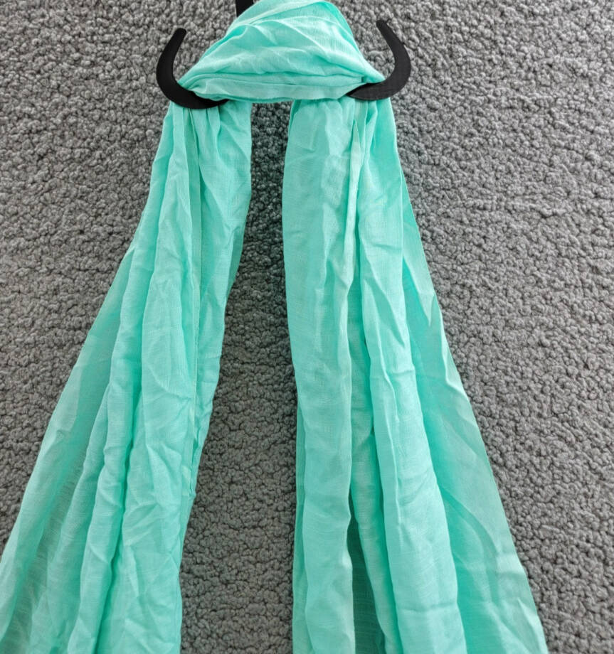 On 34th Soft Sheen Fringe-Trim Scarf Women's One Size Turquoise
