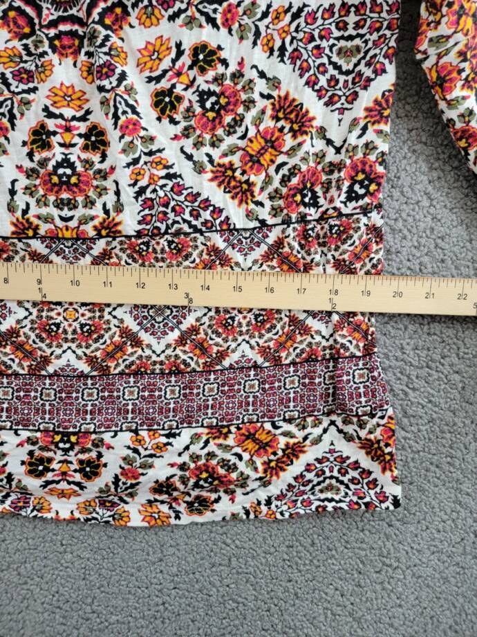 Style & Co. Cold-Shoulder Embroidered-Trim Top Women's S Garden Trance Pullover