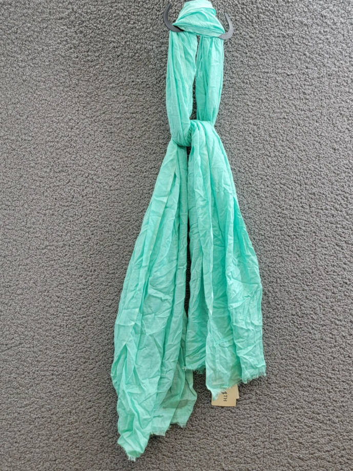 On 34th Soft Sheen Fringe-Trim Scarf Women's One Size Turquoise