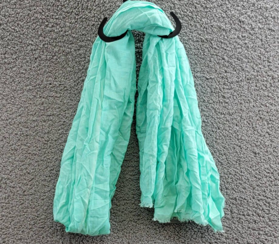 On 34th Soft Sheen Fringe-Trim Scarf Women's One Size Turquoise