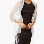 INC International Concepts Embellished Fringe Wrap Women's One Size White