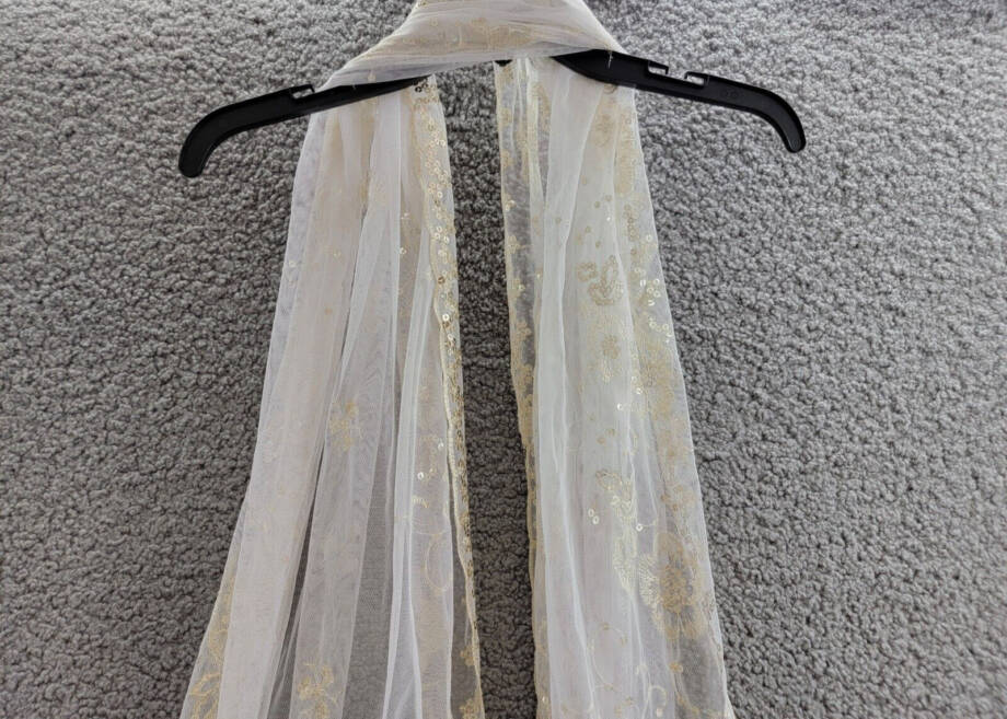 INC International Concepts Embellished Fringe Wrap Women's One Size White