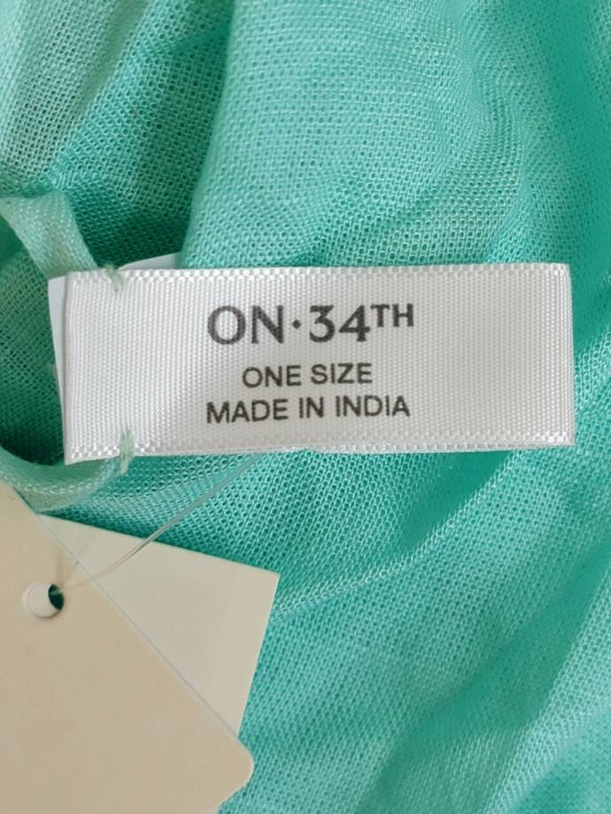 On 34th Soft Sheen Fringe-Trim Scarf Women's One Size Turquoise