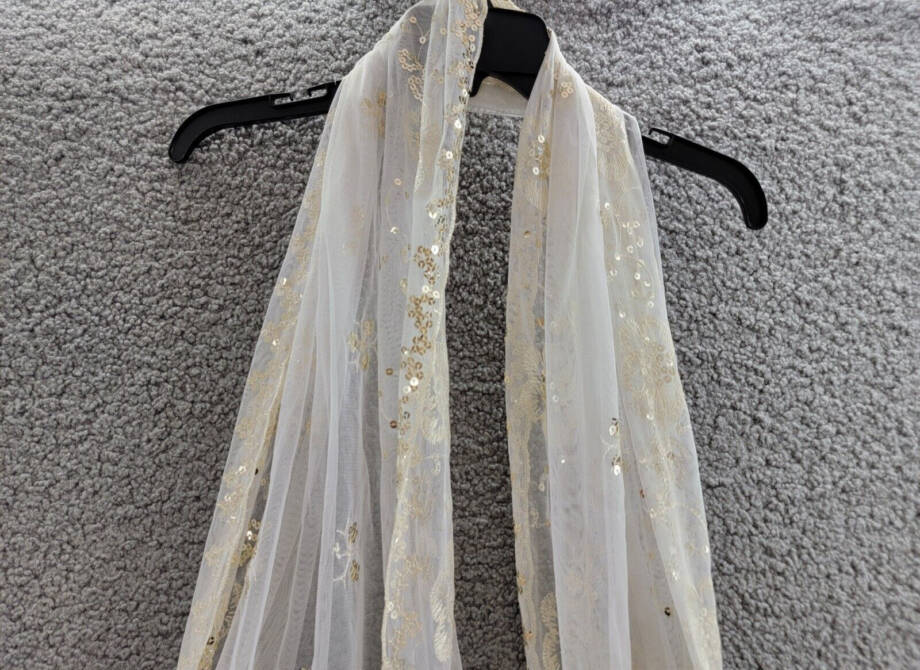INC International Concepts Embellished Fringe Wrap Women's One Size White