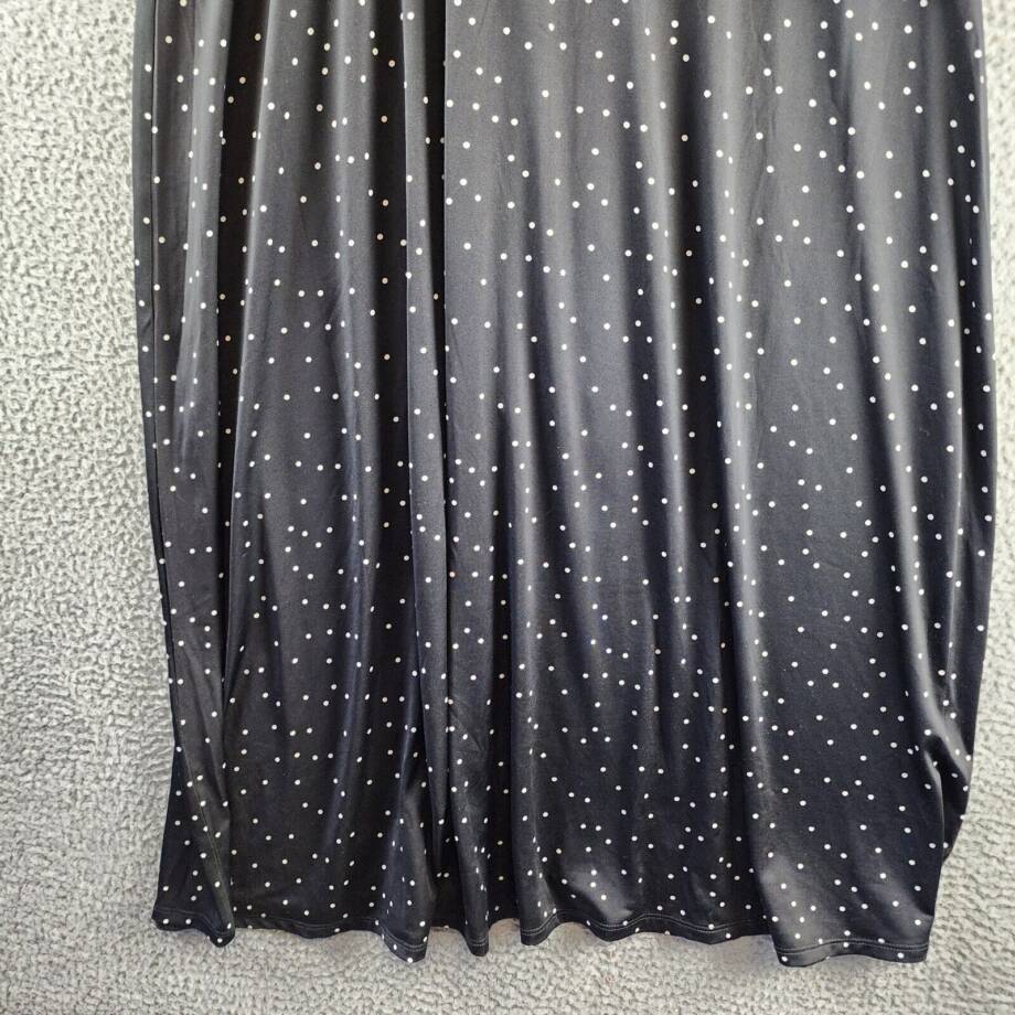 NY Collection Petite Ring Faux Belt A Line Maxi Skirt Women's PXL Black/White