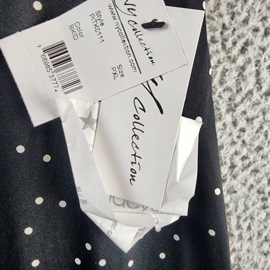 NY Collection Petite Ring Faux Belt A Line Maxi Skirt Women's PXL Black/White