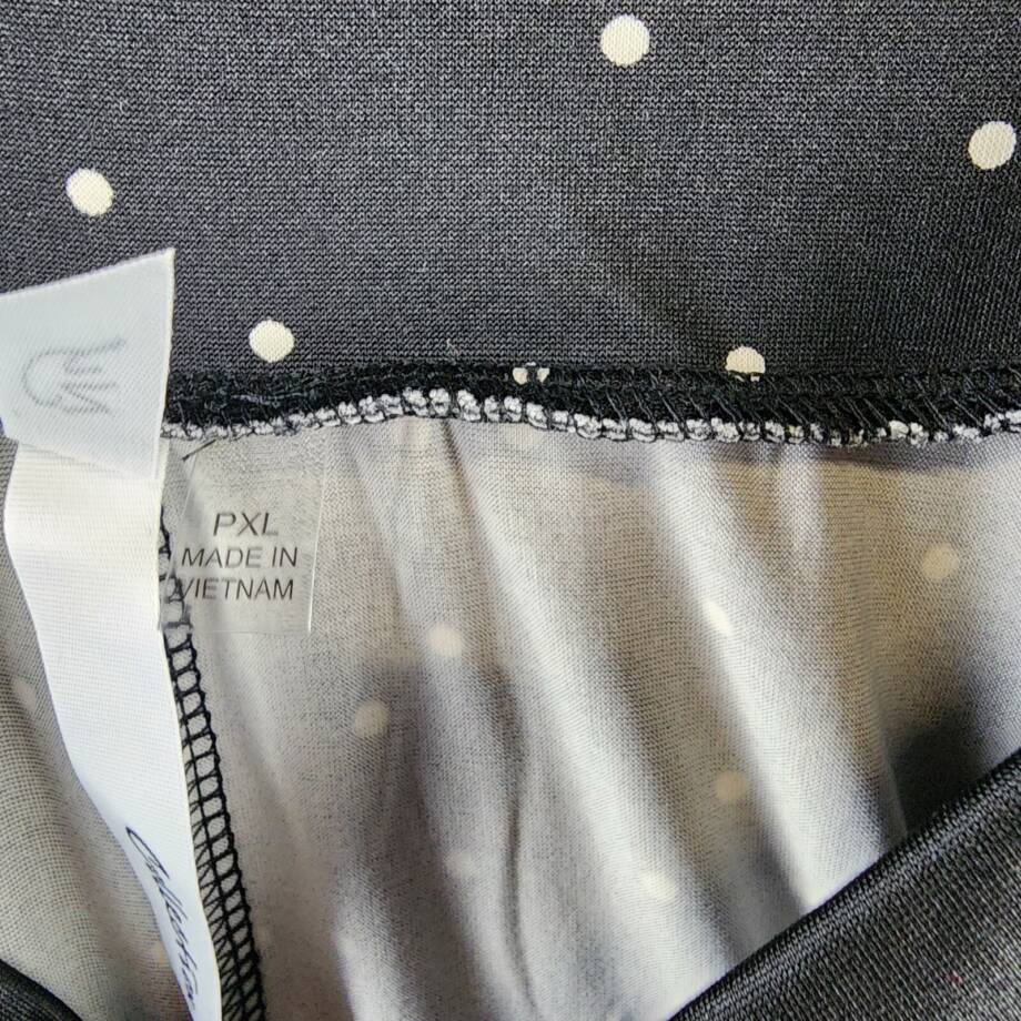 NY Collection Petite Ring Faux Belt A Line Maxi Skirt Women's PXL Black/White