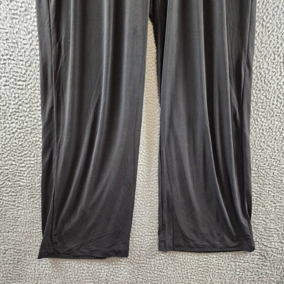 NY Collection Plus Matte Jersey Office Wear Wide Leg Pants Women's 1X Black
