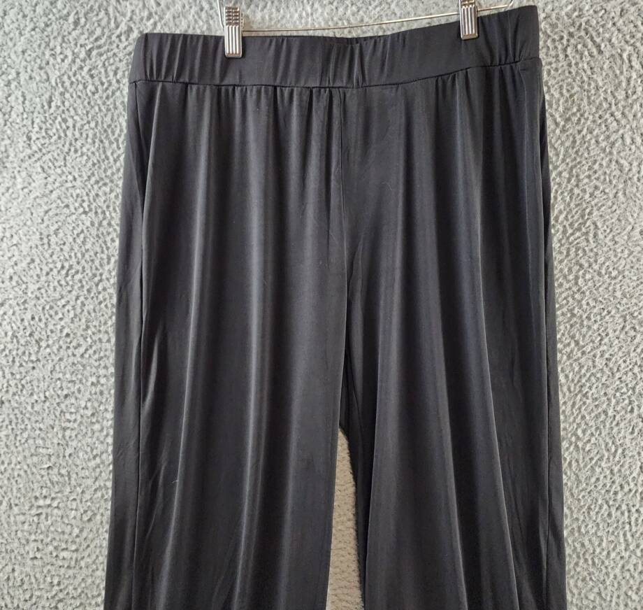 NY Collection Plus Matte Jersey Office Wear Wide Leg Pants Women's 1X Black