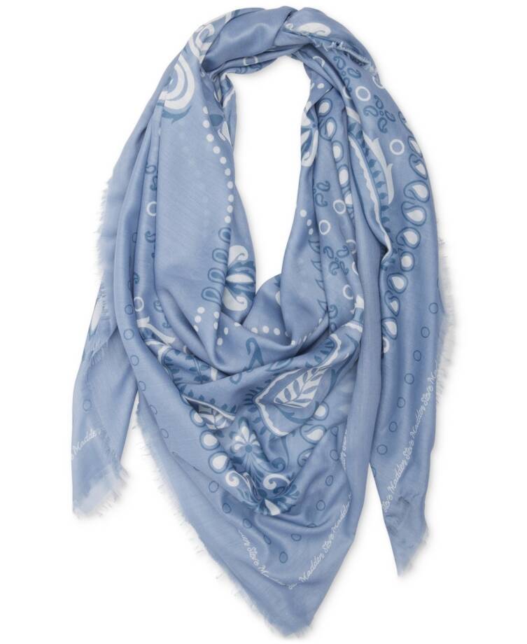 Steve Madden Oversized Paisley Scarf Women's OSFM Denim Printed