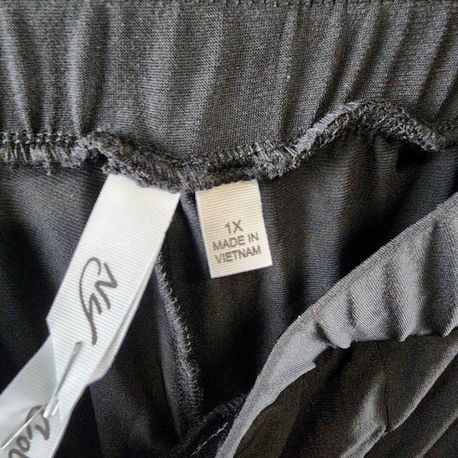 NY Collection Plus Matte Jersey Office Wear Wide Leg Pants Women's 1X Black