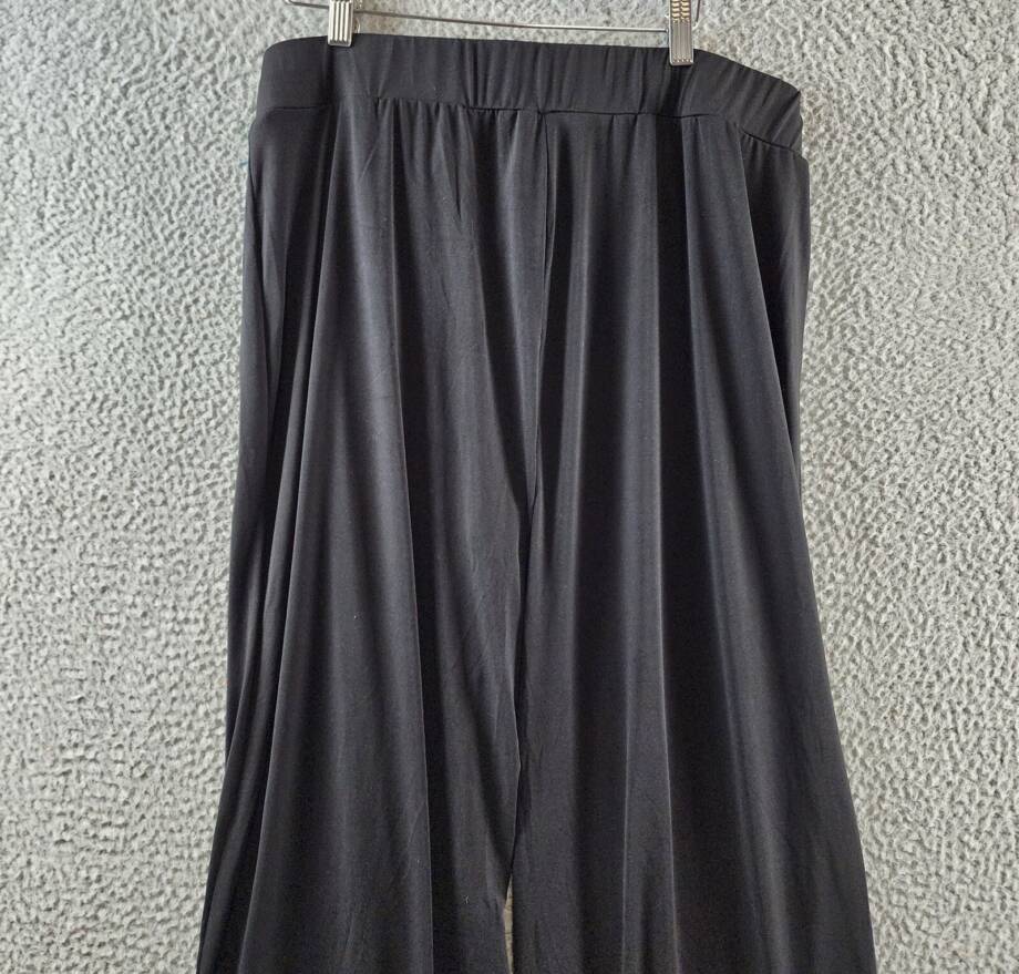 NY Collection Plus Matte Jersey Office Wear Wide Leg Pants Women's 1X Black