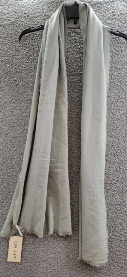 On 34th Solid Supersoft Wrap Scarf Women's One Size Gray~