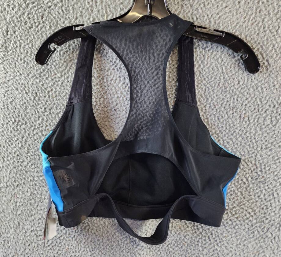 Reebok Plus Size Lux Colorblocked Racerback Sports Bra Women's 1X/16W Black/Blue