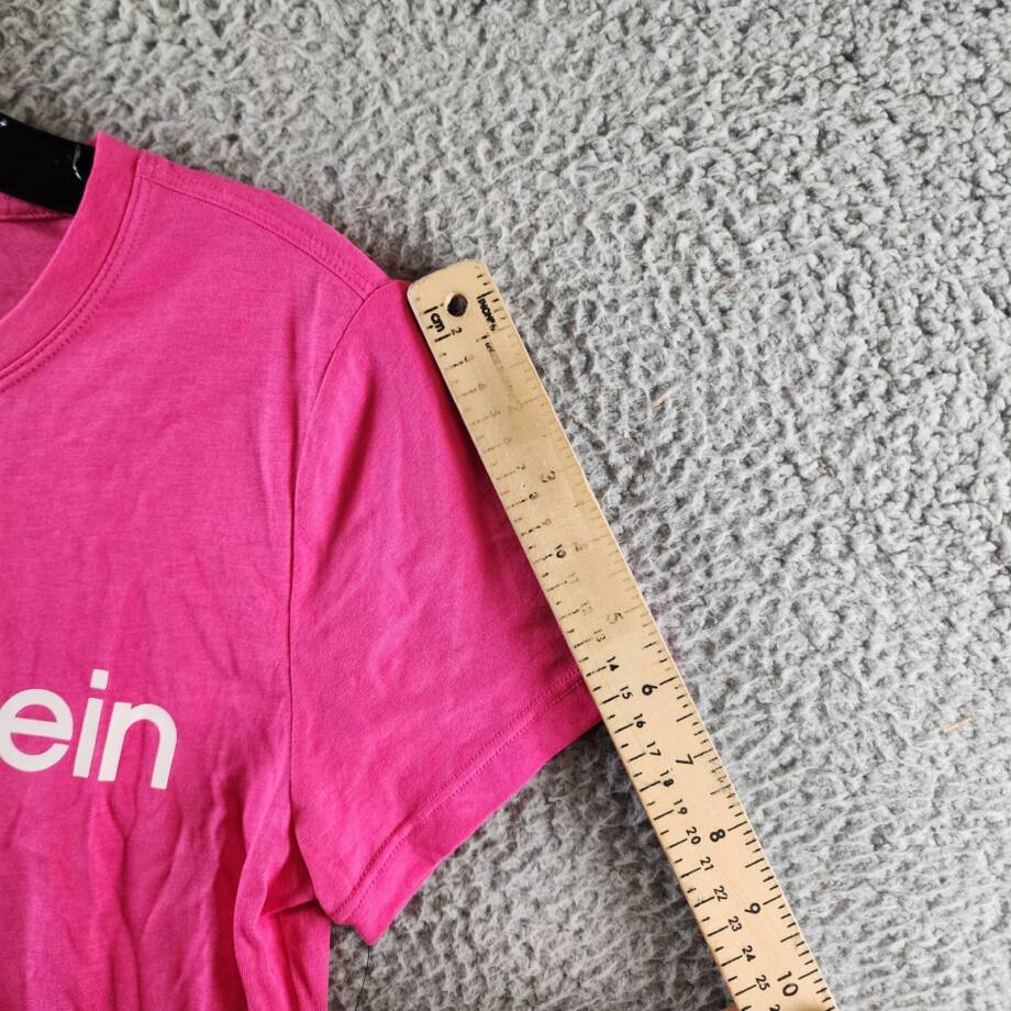 Calvin Klein Logo Graphic Short-Sleeve Top Women's XS Electric Pink Crew Neck