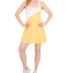 ID Ideology Colorblocked Performance Dress Women's S Melon Sorbet Multi Pullover