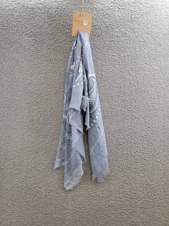 Steve Madden Oversized Paisley Scarf Women's OSFM Denim Printed
