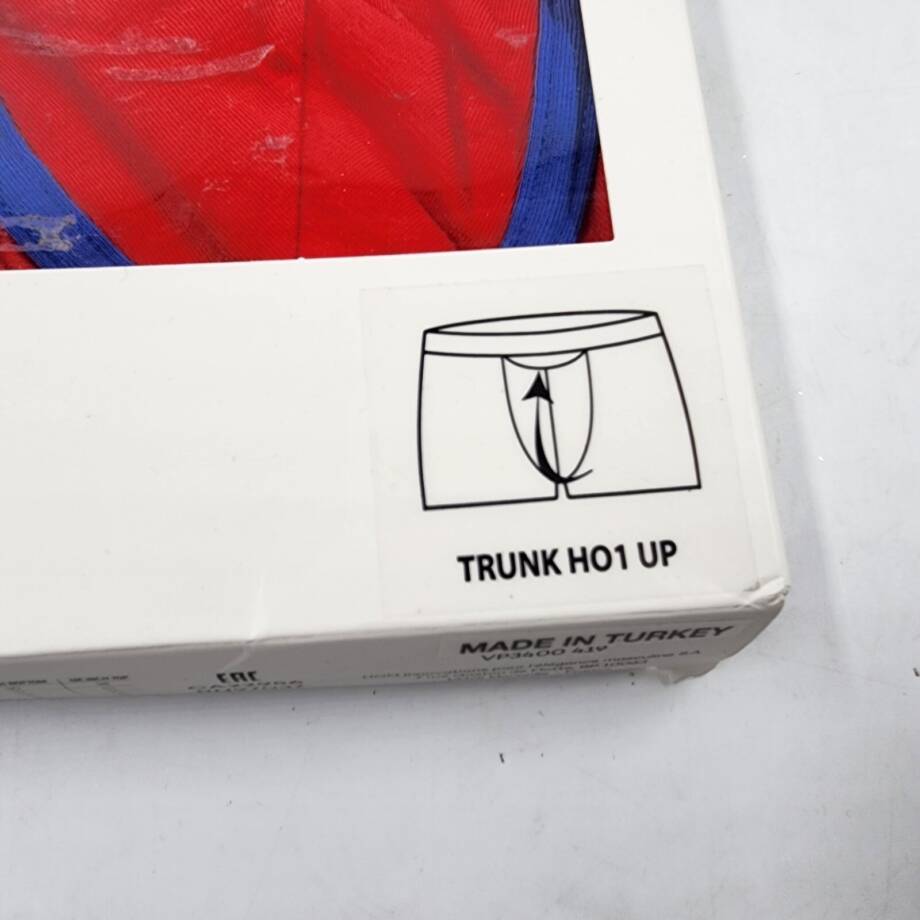 Hom HO1 Cotton Blend Trunks Men's S Red Multi Elastic Logo Waistband Pull On~