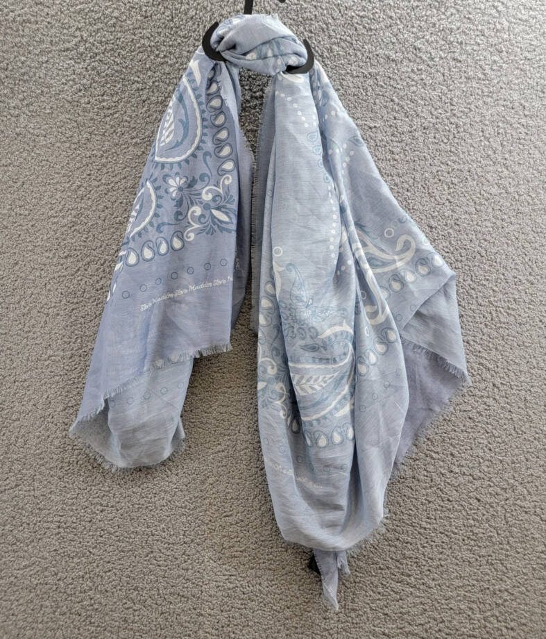 Steve Madden Oversized Paisley Scarf Women's OSFM Denim Printed