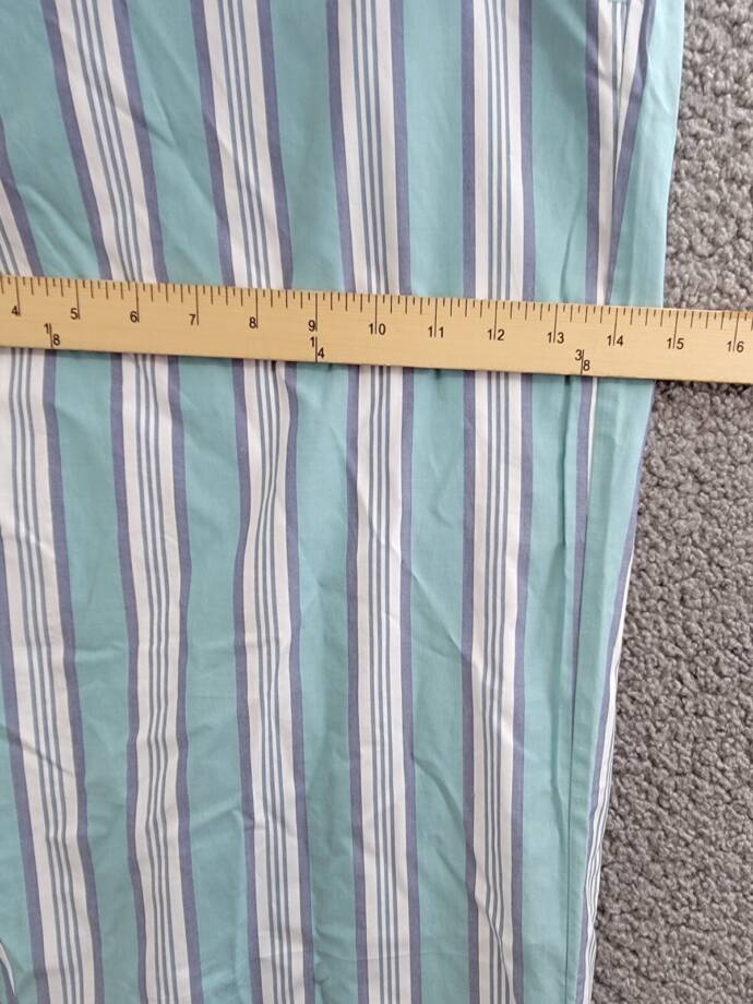 State of Day Striped Poplin Pajama Pants Women's Large Nile Blue Elastic Waist