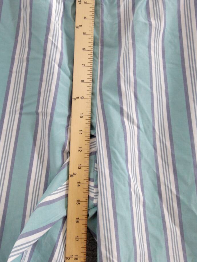 State of Day Striped Poplin Pajama Pants Women's Large Nile Blue Elastic Waist