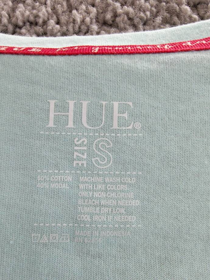 Hue Solid V-Neck Pajama T-Shirt Women's Small Plume Short Sleeve Pullover