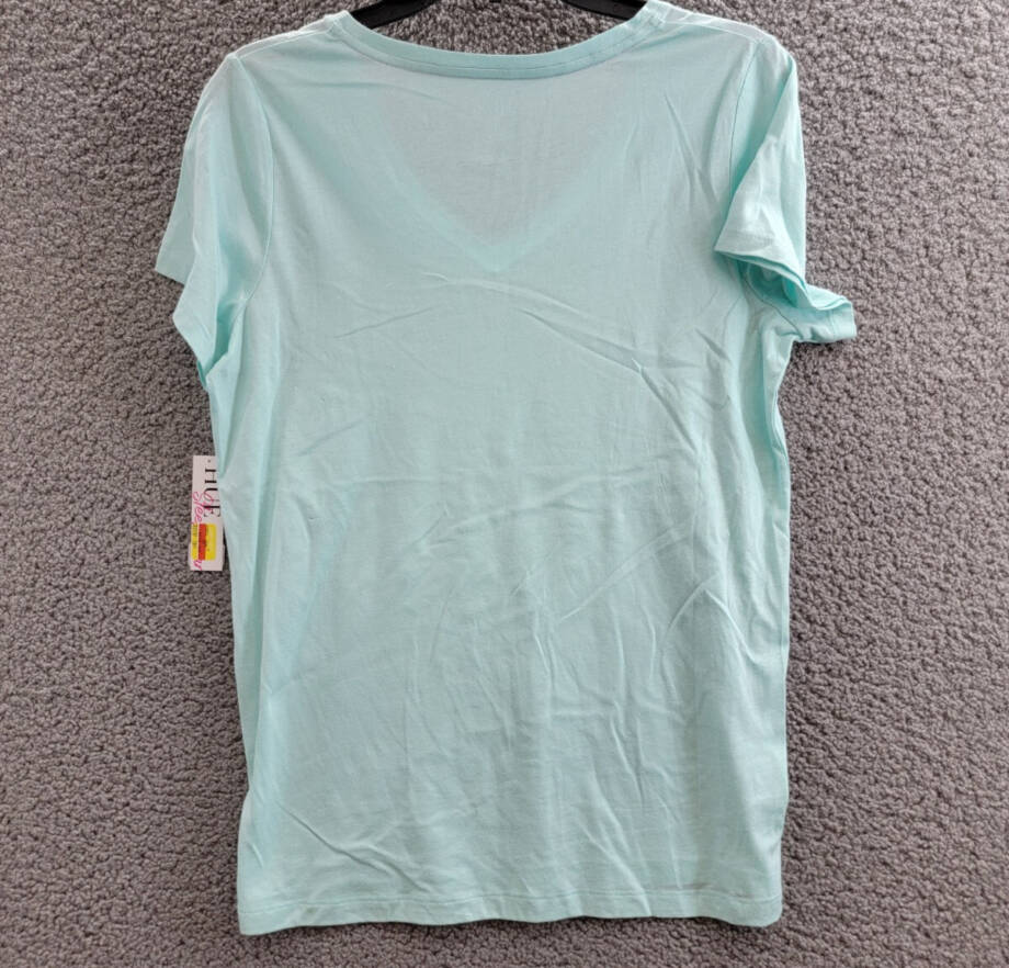 Hue Solid V-Neck Pajama T-Shirt Women's Small Plume Short Sleeve Pullover