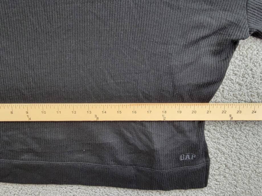 GapBody Long-Sleeve Pajama Top Women's L Black Solid Ribbed Round Neck Pullover