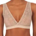 DKNY Pure Lace Bralette Women's M Cashmere Plunging Neck Sheer Pullover