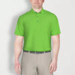 PGA Tour Airflux Mesh Golf Short Sleeve Polo Shirt Men's M Green Flash Pullover