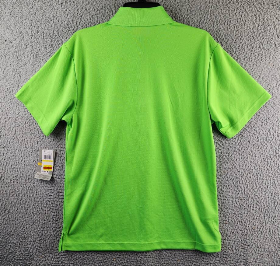 PGA Tour Airflux Mesh Golf Short Sleeve Polo Shirt Men's M Green Flash Pullover