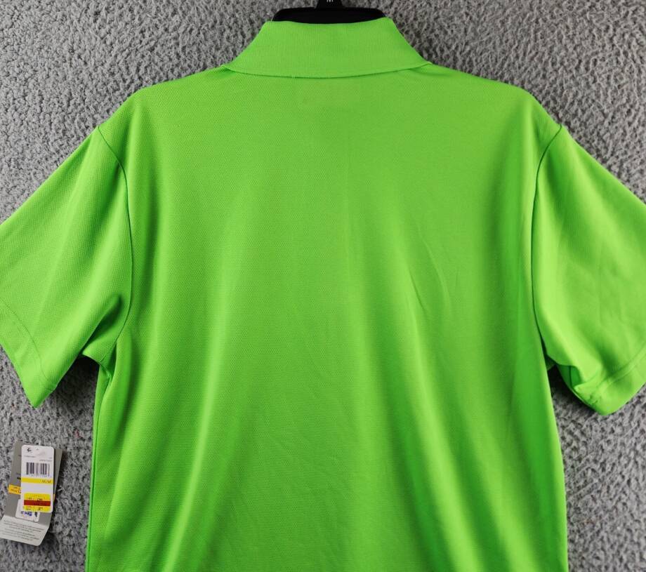 PGA Tour Airflux Mesh Golf Short Sleeve Polo Shirt Men's M Green Flash Pullover