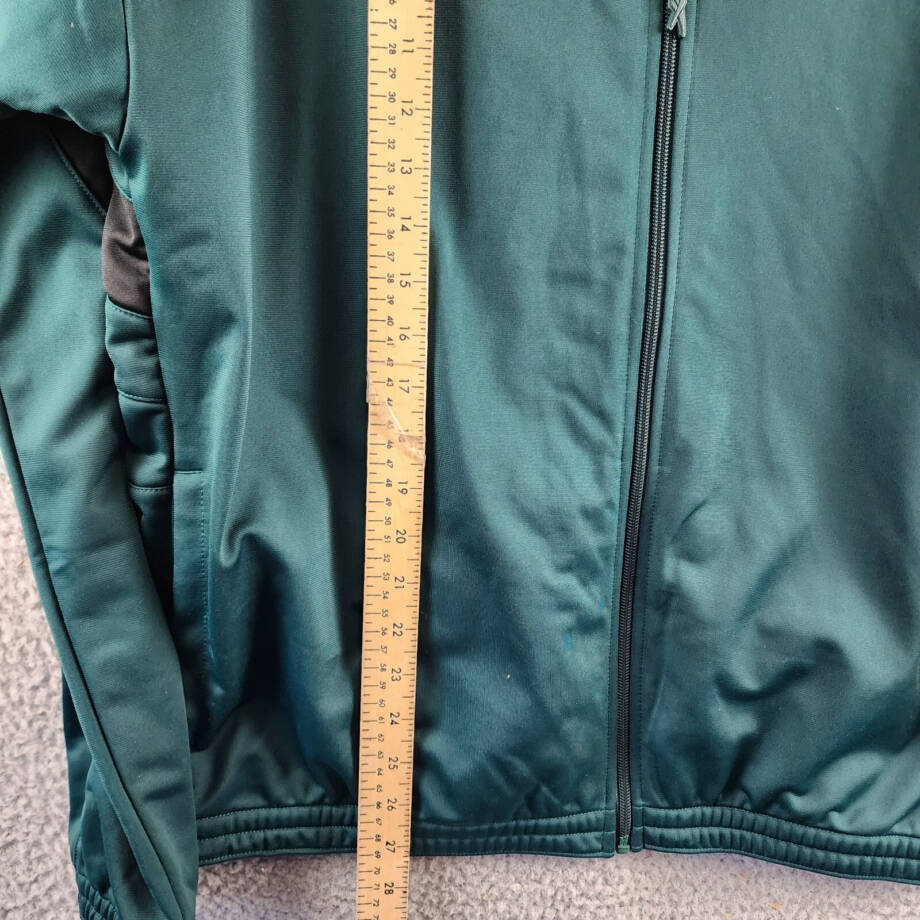 Reebok Identity Vector Zip-Front Track Jacket Mens L Collegiate Green Collar L/S